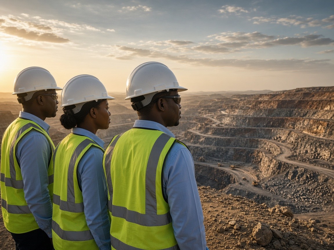 MadiniBank mining engineers overlooking operations